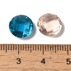 ガラスラインストーンカボション  後ろ向き  多面カット  フラットラウンド  ミックスカラー  10x4.2mm&nbsp;RGLA-G023-22