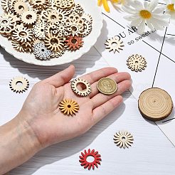 絵画芸術のための未完成の空白の木片  焼き絵  家の装飾  トウモロコシの穂の黄色  花  25.5~27.5x2mm  穴：1.2~14mm  100個/セット&nbsp;WOOD-CJC0011-16A