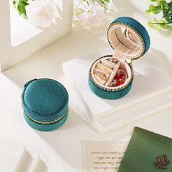 Portable Travel Round Velvet Jewelry Set Storage Zipper Boxes&nbsp;CON-TAC0001-11A