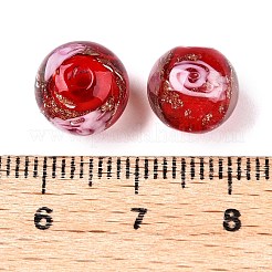 Luminous Handmade Gold Sand Lampwork Beads&nbsp;LAMP-T021-12mm-03V