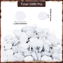 フェルト生地マット1000枚  ニードルフェルトパッド  フラットラウンド  ホワイト  30x1mm&nbsp;DIY-SC0029-66D-02
