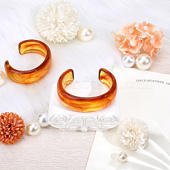 女性用透明アクリルカフバングル  サドルブラウン  1インチ（2.45cm）  内径：1-3/4インチ（4.45cm）x2-3/8インチ（6cm）&nbsp;BJEW-WH0032-028A