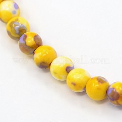 Synthetic Ocean White Jade Beads Strands&nbsp;G-L019-6mm-09
