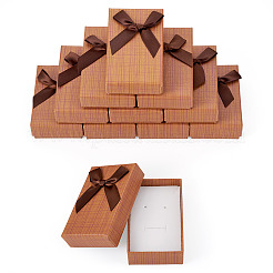 厚紙のジュエリーボックス  ジュエリーギフト包装用  ちょう結びの長方形  バリーウッド  8.3x5.3x2.4cm&nbsp;CON-TAC0001-14E