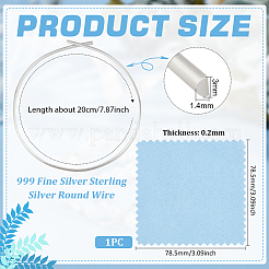 999 Fine Silver Sterling Silver Round Wire&nbsp;STER-BC0002-49C