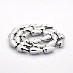 Non-magnetic Synthetic Hematite Teardrop Beads Strands&nbsp;G-M072-02