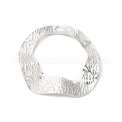 変色しない304ステンレススチールペンダント  ツイストリングチャーム  ステンレス鋼色  38x39.5x3.5mm  穴：2x2.4mm&nbsp;STAS-L268-024P