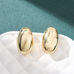 楕円形の真鍮フープピアス  長持ちメッキ  ラックめっき  鉛フリー＆カドミウムフリー  18KGP本金メッキ  19.5x12x11.5mm&nbsp;EJEW-H178-15G