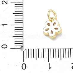 真鍮製マイクロパヴェキュービックジルコニアペンダント  花のチャーム  丸カン付き  ゴールドカラー  9.5x8x3mm  丸カン：5x1ミリ  内径：3mm&nbsp;LS-KK-K417-12G