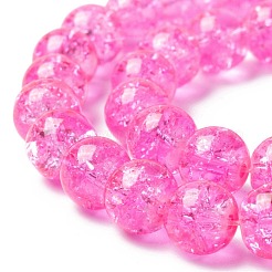 Spray Painted Crackle Glass Beads Strands&nbsp;CCG-Q001-8mm-02