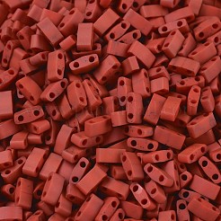 MIYUKIハーフティラビーズ  日本製シードビーズ  2の穴  （htl2315)マット不透明なテラコッタ  5x2.3x1.9mm  穴：0.8mm  約1250個/50g&nbsp;SEED-X0054-HTL2315
