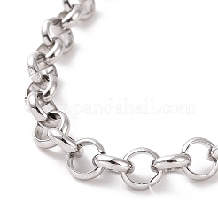 Non-Tarnish 304 Stainless Steel Rolo Chain Bracelet for Men Women&nbsp;BJEW-E031-06P-04