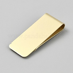 ステンレス鋼のマネークリップ  長方形  ゴールドカラー  52.5x20x8mm&nbsp;AJEW-WH20020-220G