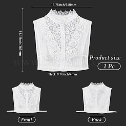 取り外し可能なコットンシャツ レディース つけ襟  ネックライントリム DIY 衣服アクセサリー  ホワイト  365x350x4mm&nbsp;AJEW-WH20054-049B