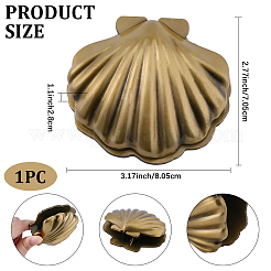 亜鉛合金スクラップブッククリップ  ベルベットパウチ付き  シェル形状  70.5x80.5x28~28.5mm&nbsp;AJEW-CP0010-84A