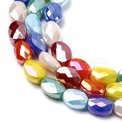 Electroplate Opaque Solid Color Glass Beads Strands&nbsp;GLAA-F131-04