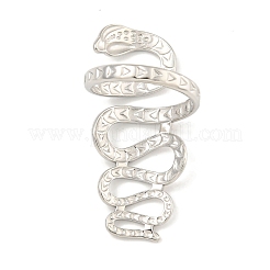Non-Tarnish 304 Stainless Steel Snake Wrap Open Cuff Ring for Women&nbsp;RJEW-A043-29P