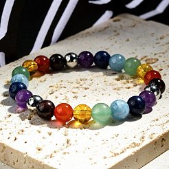 Chakra Gemstone Beaded Stretch Bracelets&nbsp;BJEW-JB02301
