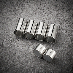 真鍮製マグネットクラスプ  コラム  プラチナ  21~22x13mm  穴：12mm  5セット /バッグ&nbsp;KK-TAC0002-01A
