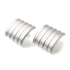 304ステンレススチール製カーブ長方形スタッドピアス（女性用）  ステンレス鋼色  24.5x25.5mm&nbsp;EJEW-S227-54P