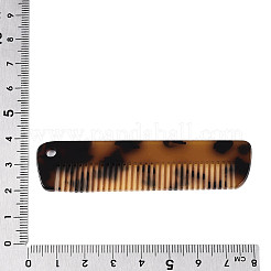 セルロースアセテート（樹脂）ビッグペンダント  くし  サドルブラウン  78.5x18.5x2.5mm  穴：3mm&nbsp;KY-N024-07