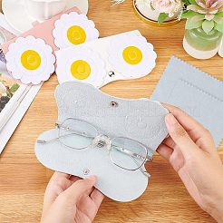 ポータブルPUイミテーションレザーメガネバッグ3個  アルミスプリングゲートリング＆スナップボタン付き  眼鏡用  サングラスプロテクター  目の形  3本のスエード研磨布付き  ミックスカラー  メガネケース：125x159x13mm  研磨布：95x75x2mm&nbsp;AJEW-NB0003-35