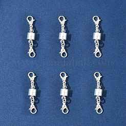 真鍮製マグネット留め具コンバーター12セット  カニカン付き  コラム  銀  33x6mm&nbsp;KK-FS0001-95S