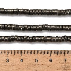 天然ゴールドパイライト/ゴールデンパイライトビーズ連売り  ディスク  ヒシビーズ  4~4.5x2~3mm  穴：1mm  約96個/連  7.64''（19.4センチメートル）&nbsp;G-F833-J01-01