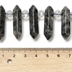 天然ラルビカイトの両端が尖ったビーズの連売り  ガラスビーズ  ファセット弾丸  トップ掘削  31~33x7~9x7~9mm  穴：1mm  約26~27個/連  15.16~15.75''（38.5~40センチメートル）&nbsp;G-H069-A06-01