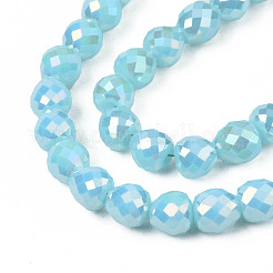 Electroplate Opaque Solid Color Glass Beads Strands&nbsp;EGLA-N002-26-A01