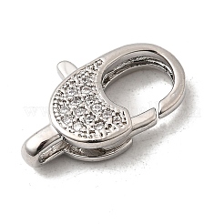 Brass Clear Cubic Zirconia Lobster Claw Clasps&nbsp;KK-Z078-45A-P