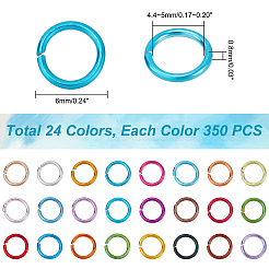 アルミ製ワイヤーオープンタイプ丸カン  ミックスカラー  6x0.8mm  4.4~5mm内径  約350個 /コンパートメント  約8400個/箱&nbsp;ALUM-PH0002-01