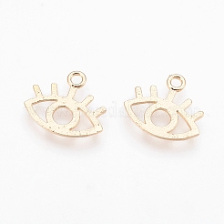 真鍮製チャーム  ニッケルフリー  18KGP本金メッキ  目  11.5x13x1mm  穴：1mm&nbsp;LS-X-KK-Q735-389G