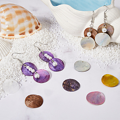160Pcs 8 Colors Spray Painted Natural Akoya Shell Pendants&nbsp;SHEL-SC0001-38