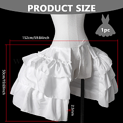 ポリエステル製の女性用両面フリルペチコート  ホワイト  1520x500x2.5mm&nbsp;DIY-WH0622-631B