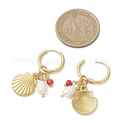 304 Stainless Steel Shell Shape Hoop Earrings&nbsp;EJEW-JE06741