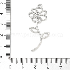 合金ペンダント  花のチャーム  切り取る  プラチナ  45x17x1.5mm  穴：1.8mm&nbsp;AL-CBA7C55-07P
