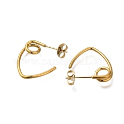 Ion Plating(IP) 304 Stainless Steel knot Stud Earrings for Women&nbsp;EJEW-M020-08G