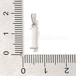304ステンレススチールマイクロパヴェキュービックジルコニアペンダント  数字のチャーム  ステンレス鋼色  12.5x3.5x2mm  穴：4.5x3mm&nbsp;STAS-H228-02P-01