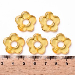 透明なアクリルビーズフレーム  花  オレンジ  19x20x3.5mm  穴：1.6mm  内径：6.5mm  約632個/500g&nbsp;TACR-S154-29B-81