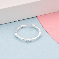 女性用スターリングシルバーオープンカフリング925個  蝶結び  s925スタンプあり  銀  2.5mm  usサイズ7 1/4(17.5mm)&nbsp;STER-N016-149S