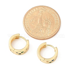 真鍮製マイクロパヴェキュービックジルコニアフープピアス  正方形  14KGP本金メッキ  13x14x5mm&nbsp;LS-EJEW-H152-01D-G