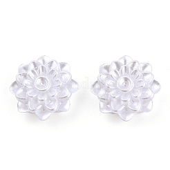 ABSプラスチックパール調カボション  花  ホワイト  20x20x8mm  約200個/袋&nbsp;SACR-T015-11-01