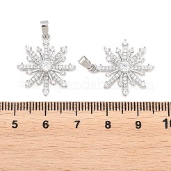 Christmas Brass Micro Pave Clear Cubic Zirconia Pendants&nbsp;KK-H287-04P