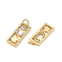 Brass Micro Pave Turquoise Cubic Zirconia Pendants&nbsp;CU-CBAF0F8-10G