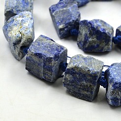 ナゲッツ天然のラピスラズリビーズ連売り  17~38x16~30mm  穴：2mm  約14~15個/連  15.7インチ&nbsp;G-N0135-06