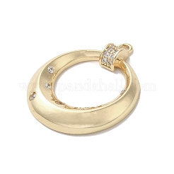 Brass Micro Pave Clear Cubic Zirconia Pendants&nbsp;KK-M275-57G