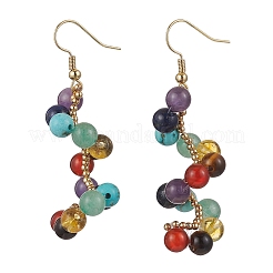 Spiral Natural & Synthetic Mixed Stone Dangle Earrings&nbsp;EJEW-TA00634