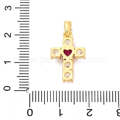 Brass Micro Pave Cubic Zirconia Pendants&nbsp;KK-P288-03G