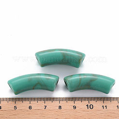 アクリルビーズ  天然石風  カーブチューブ  ライトシーグリーン  36x13.5x11.5mm  穴：4mm&nbsp;X-MACR-S372-001A-03